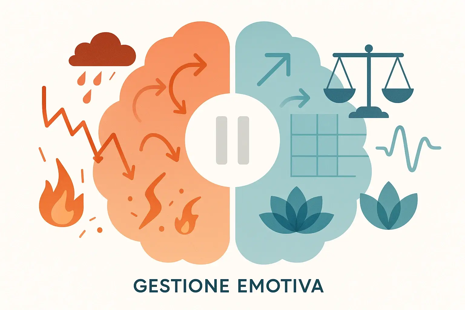 Rappresentazione visiva della gestione emotiva e prevenzione del tilt nelle scommesse sportive