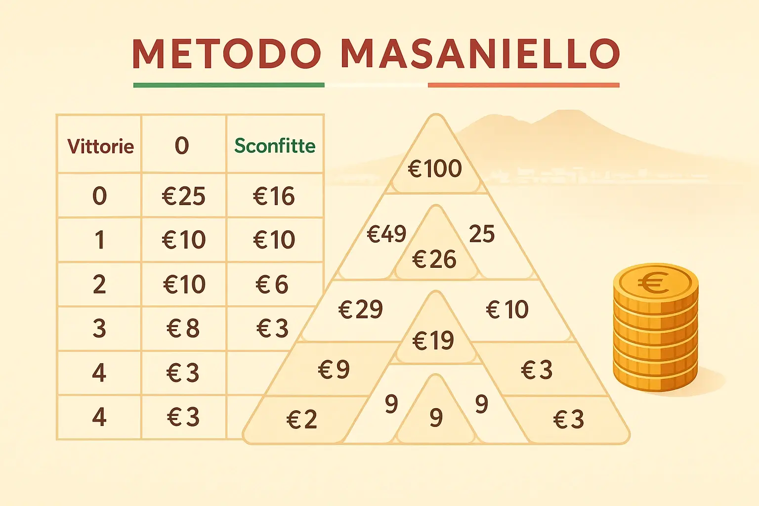 Il metodo Masaniello: tabella di progressione per le scommesse sportive
